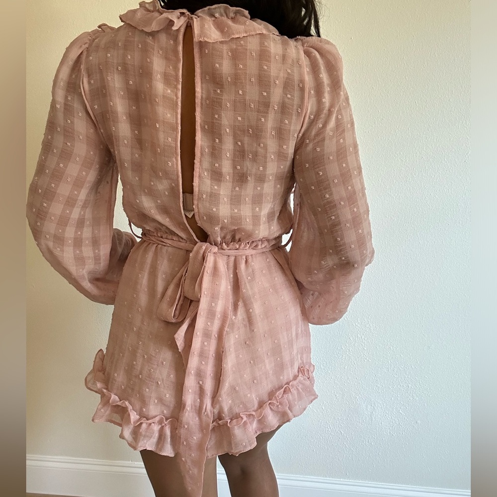 Pink Ruffled Jumpsuit - Picture 2 of 4